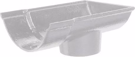 Hargreaves Premier Cast Iron Beaded Half Round Gutter Stopend Outlet Socketed for 100mm Downpipe, 150mm, Primed White