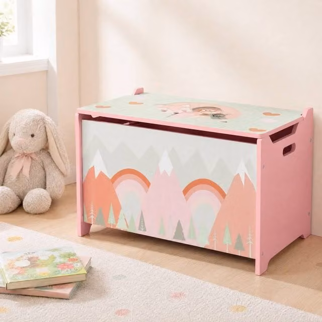 STILVORA Kids Storage Chest in Pink with Soft Close Lid