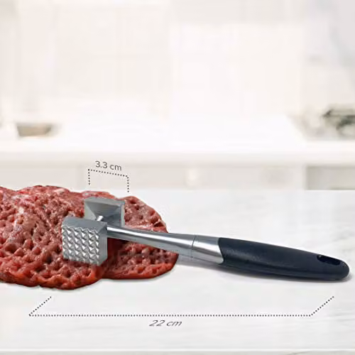 Joeji's Kitchen Double Sided Zinc Alloy Meat Tenderiser Hammer in Silver – 2