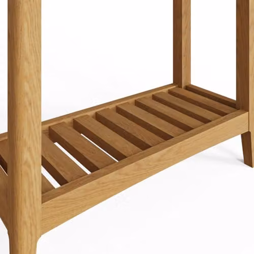 FWStyle Hudson 2 Drawer Console Table in Natural Ash with Storage Shelf and Metal Knobs, W/D/H: 80 x 30 x 70 cm – 3