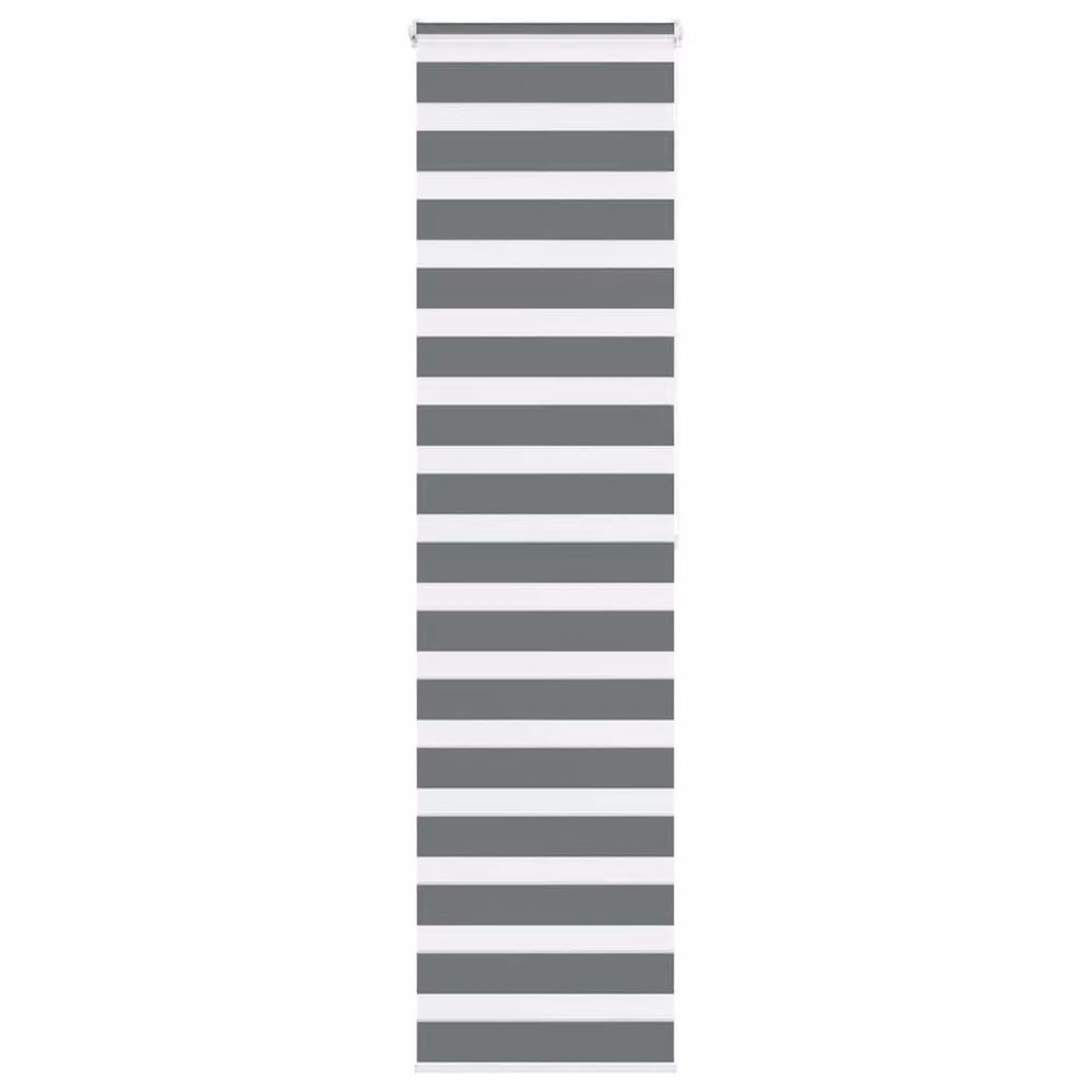 Berkfield Home Zebra Day and Night Blind in Dark Grey, Polyester, W: 60 cm, H: 200 cm – 2