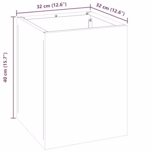 vidaXL Anthracite Steel Garden Planter Tub W/D/H: 32 x 32 x 40 cm – 3