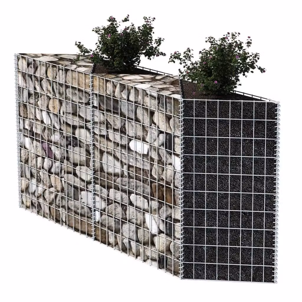Berkfield Home Galvanised Steel Gabion Basket in Silver, W/D/H: 120 x 30 x 100 cm – 3