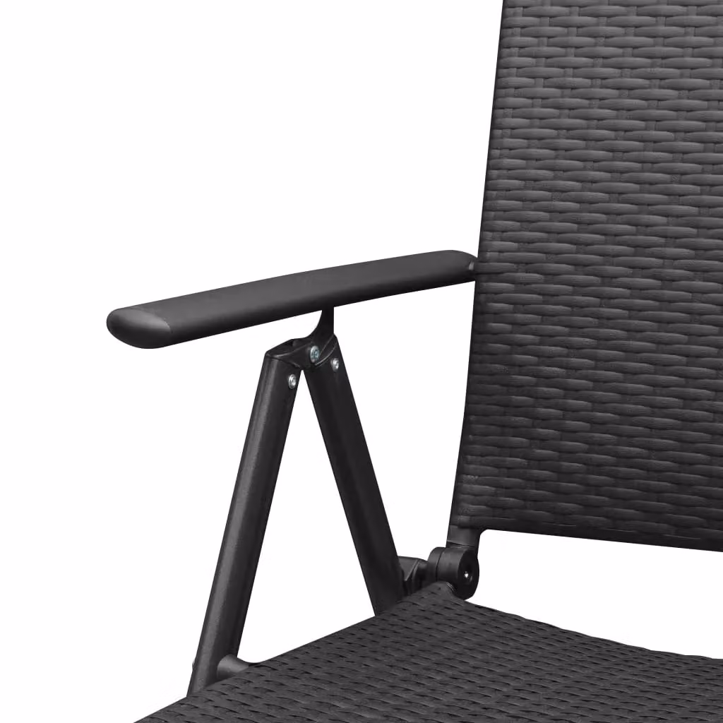 Berkfield Home Stackable Poly Rattan Garden Chairs, 2 Piece Set, Black – 3