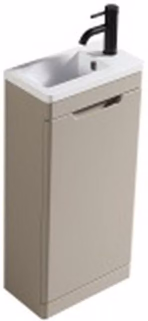 Bathroom Kingdom Acerra Soft Coffee Cloakroom Vanity Basin in Taupe, Width: 40 cm