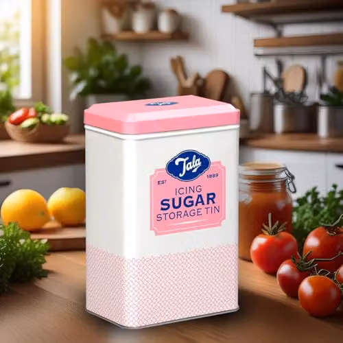 Tala Metal Pink and Multicolour Storage Tin, W/D/H: 18.5 x 18.5 x 19.0 cm – 3