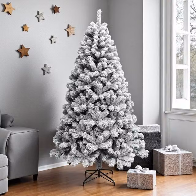 Garden Greatness 7ft Snowy Flocked Christmas Tree in White