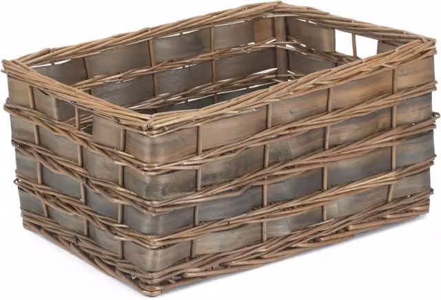 Red Hamper Scandi Wicker Storage Basket in Grey – 1