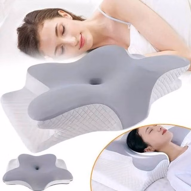 NESTLUNE Grey Ergonomic Memory Foam Wedge Pillow for Babies, Cot Size