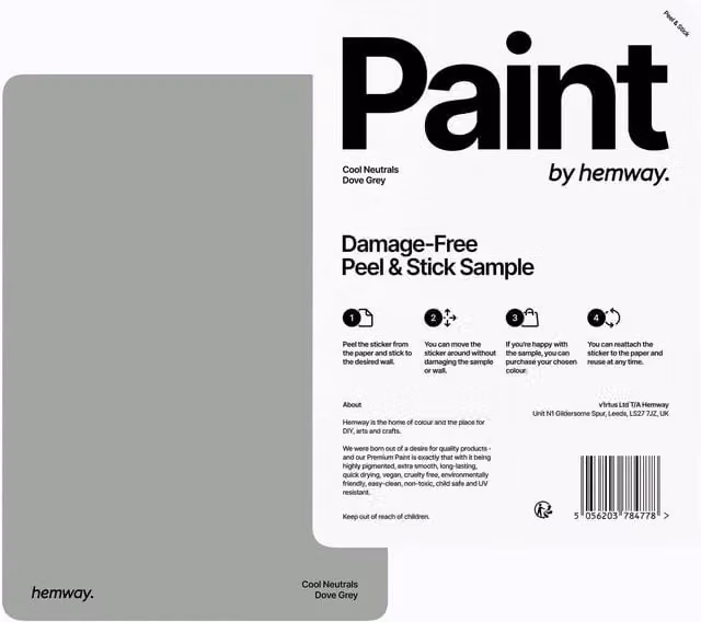 Hemway Chalk Paint A5 Sample Swatch in Dove Grey