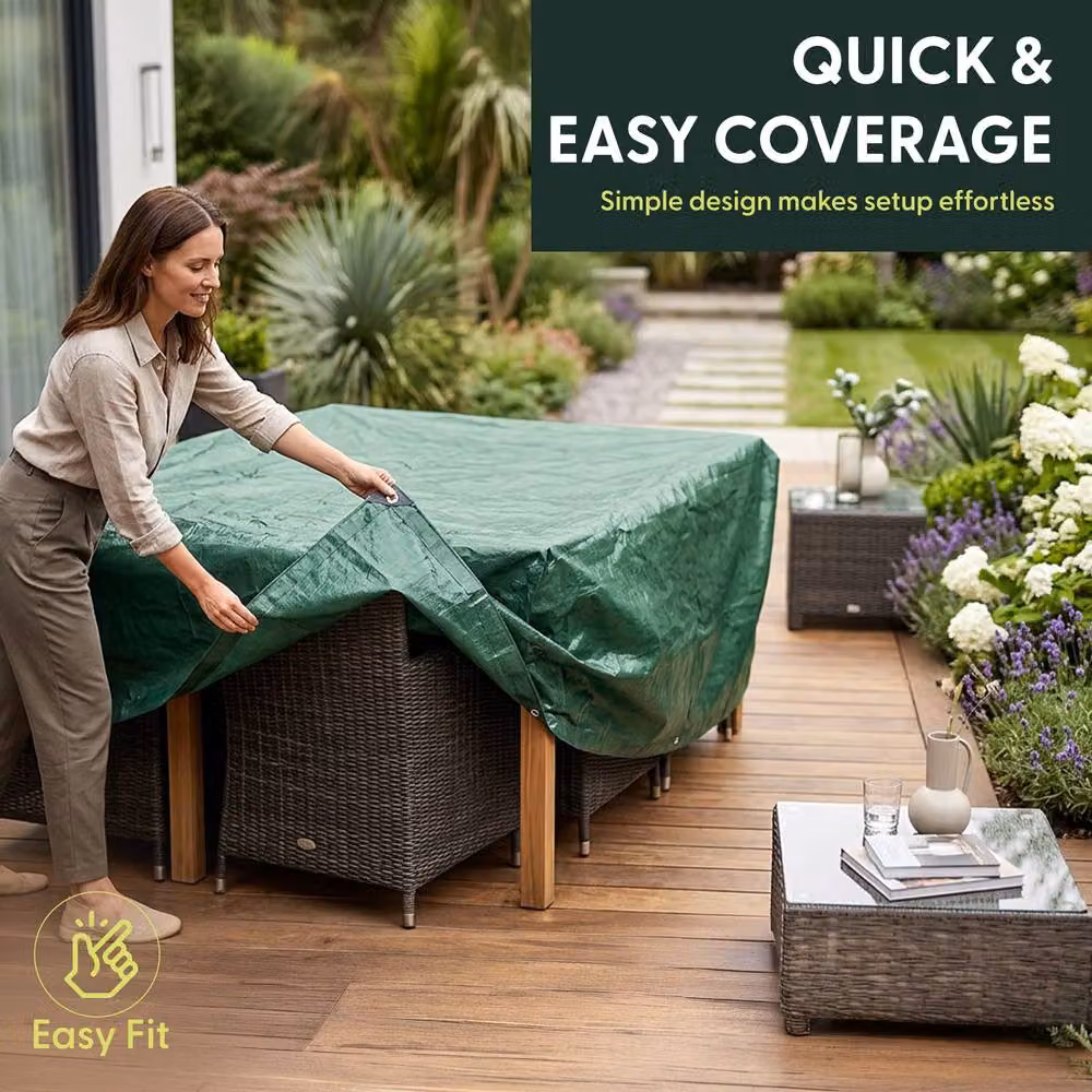 Keplin Waterproof Green Garden Bench Cover, W/D/H: 125 x 125 x 71 cm – 5