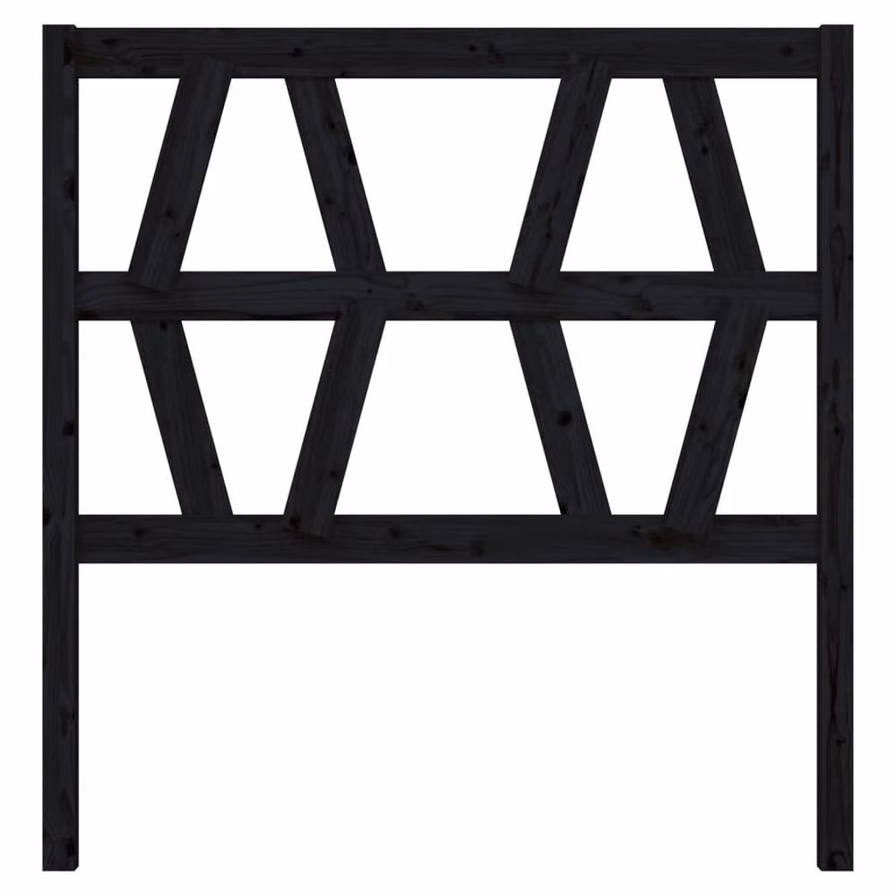 Berkfield Home Black Solid Pine Wood Bed Headboard W/D/H: 96 x 4 x 100 cm – 3