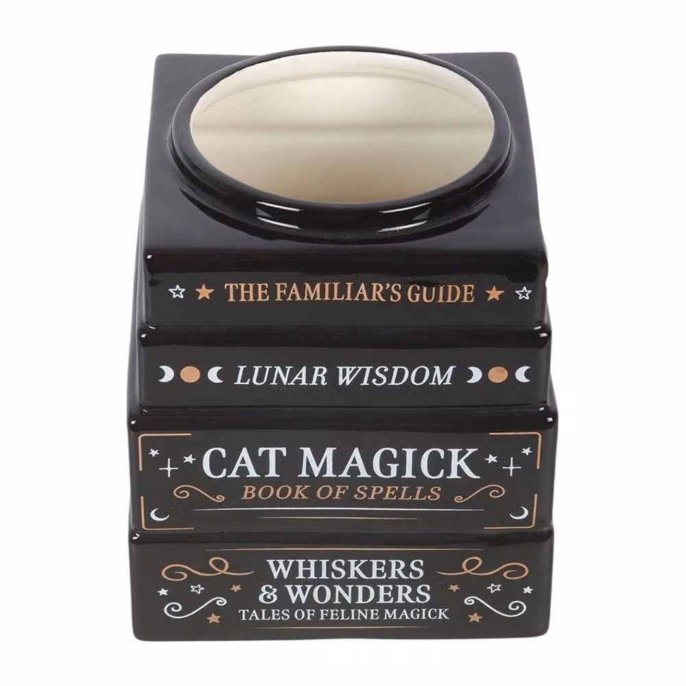 Something Different Black Cat Magick Book Stack Ceramic Tabletop Vase W/D/H: 13.0 x 13.0 x 13.0 cm – 3
