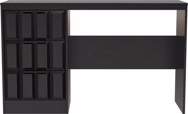 Ready Assembled 2 U Seattle 3 Drawer Desk in True Black – 1