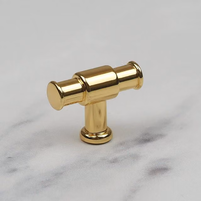 Handle & Home Polished Gold Brass Bar Handles, 40mm
