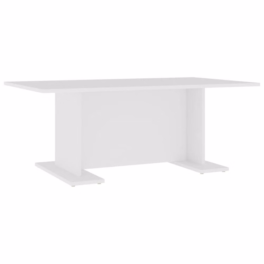 Berkfield Home Modern White Rectangular Coffee Table, W: 103.5 cm, D: 60 cm, H: 40 cm – 2
