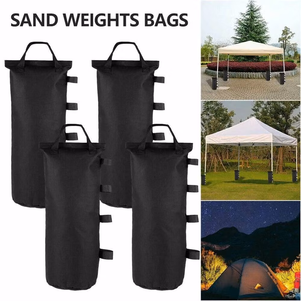 NESTLUNE 4-Pack Heavy Duty Canopy Weight Bags in Black, W: 100 cm, D: 15 cm, H: 15 cm – 5