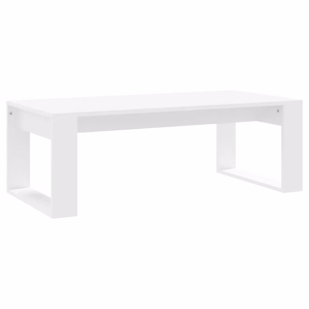 Berkfield Home Modern White Rectangular Coffee Table in Engineered Wood W/D/H: 102 x 50 x 35 cm – 2