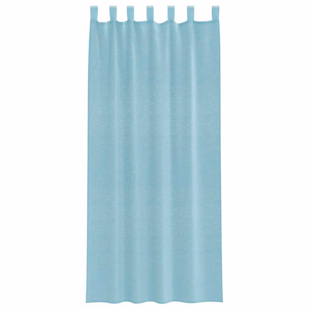 Berkfield Home Turquoise Voile Fabric Curtains with Rod Pockets, 2 Pack, W: 140 cm, H: 245 cm – 2