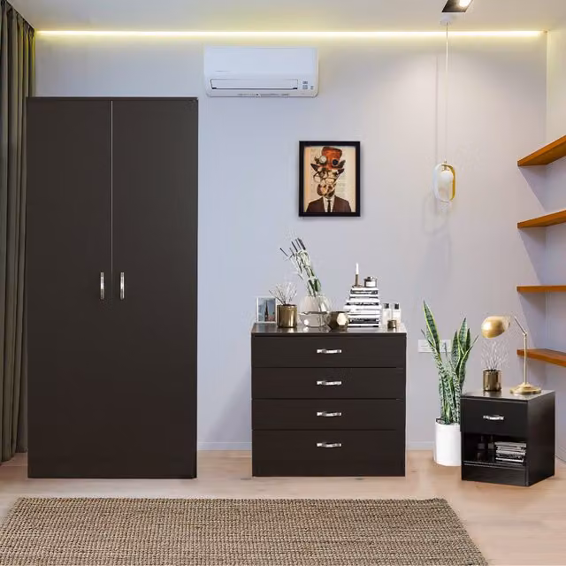 Vida Designs Riano 3 Piece Modern Bedroom Furniture Set in Black – 3