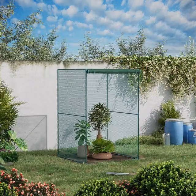 Outsunny Green Fruit Cage Bird Netting Plant Protection Tent with Large Door