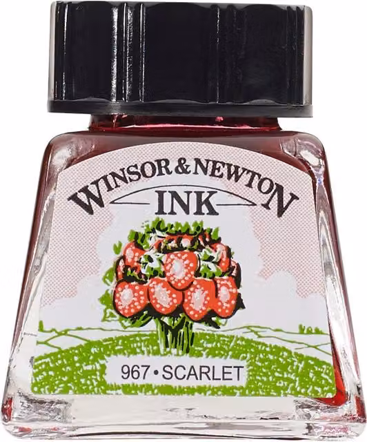 Winsor & Newton Professional Drawing Ink, Red, 14ml