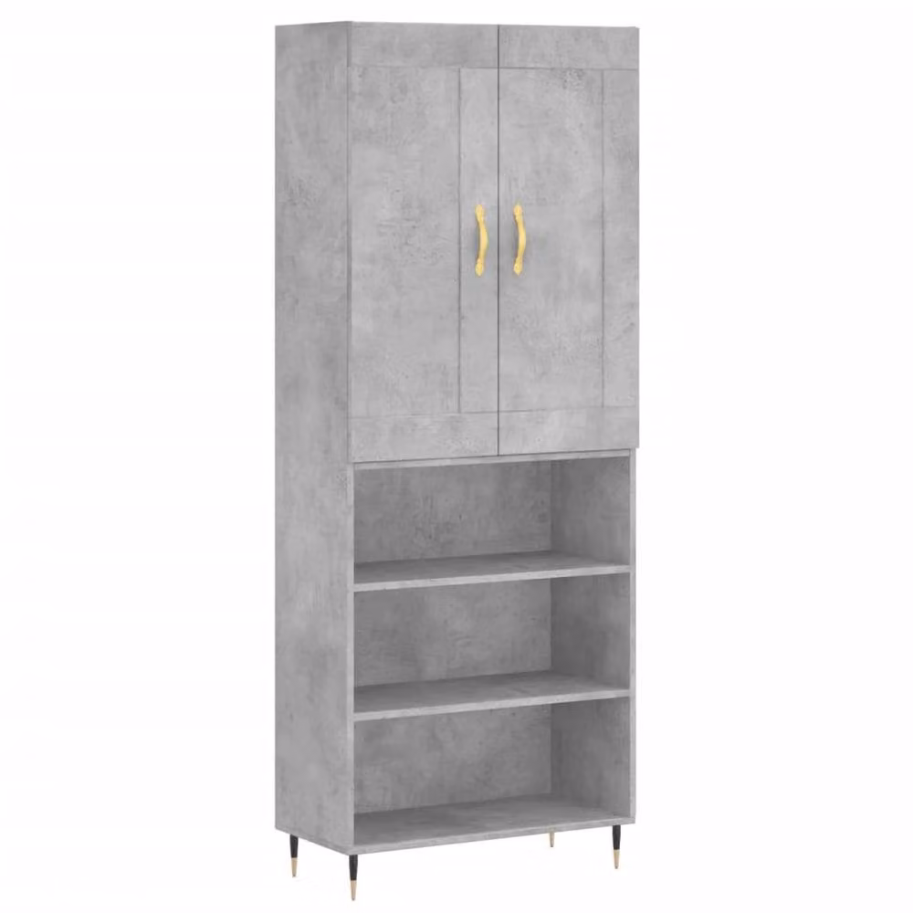 Berkfield Home Modern Highboard in Concrete Grey with Hinged Doors and Internal Shelves, W/D/H: 69.5 x 34 x 180 cm – 3