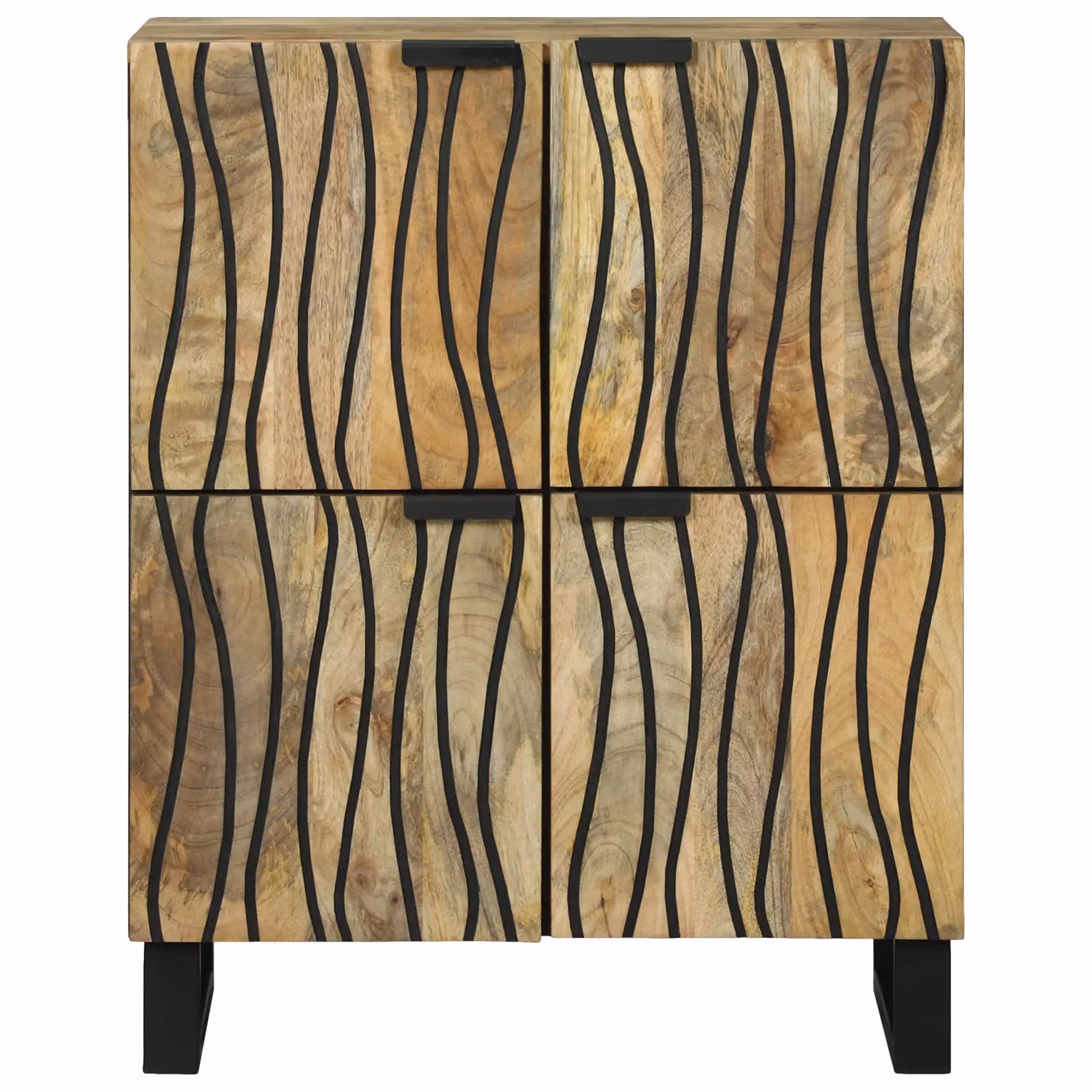 Berkfield Home Modern Sideboard in Brown, Made of Solid Mango Wood and MDF, W/D/H: 60 x 33.5 x 75 cm – 3