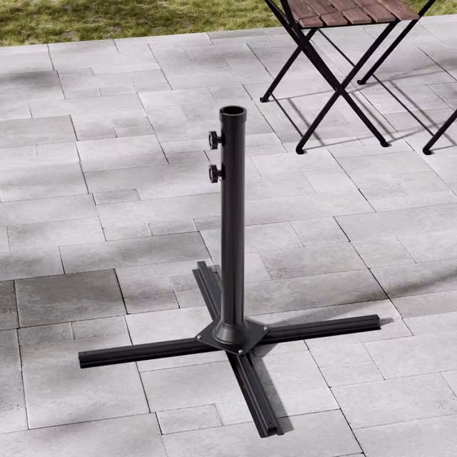 Breeins Metal Free Standing Parasol Cross Base in Matt Black