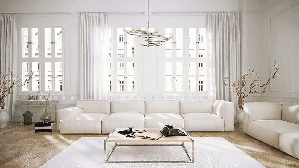 Loops Classic 4 Bulb Hanging Pendant Chandelier in Silver with LED G9 Bulbs – 2