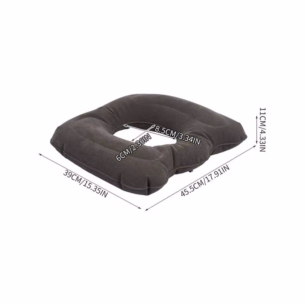 SPETLEK Grey Blow Up Contoured Coccyx Cushion for Hemorrhoid and Seat Pain Relief – 2
