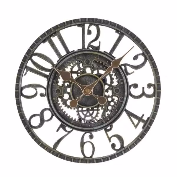 Marco Paul Grey Vintage Round Quartz Outdoor Skeleton Wall Clock, Diameter: 30 cm – 2