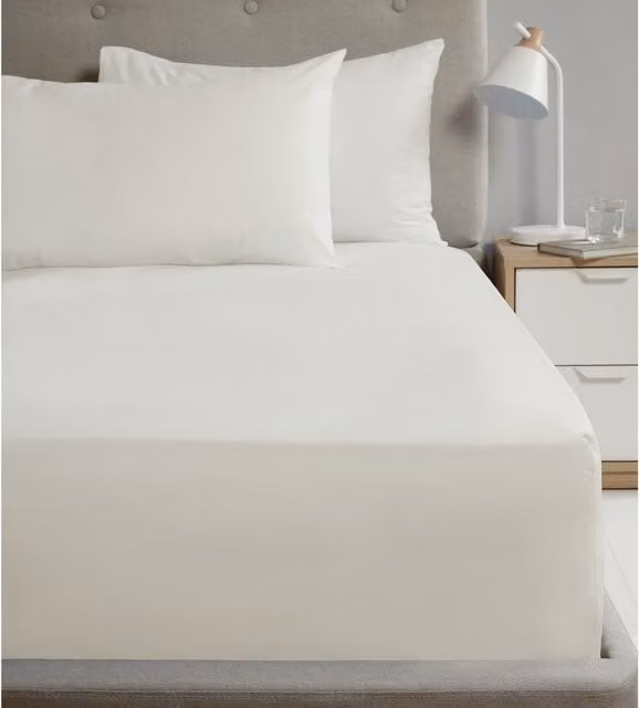 Rapport Home 200 Thread Count Cotton Percale Housewife Pillowcases, Pack of 2, White/Yellow