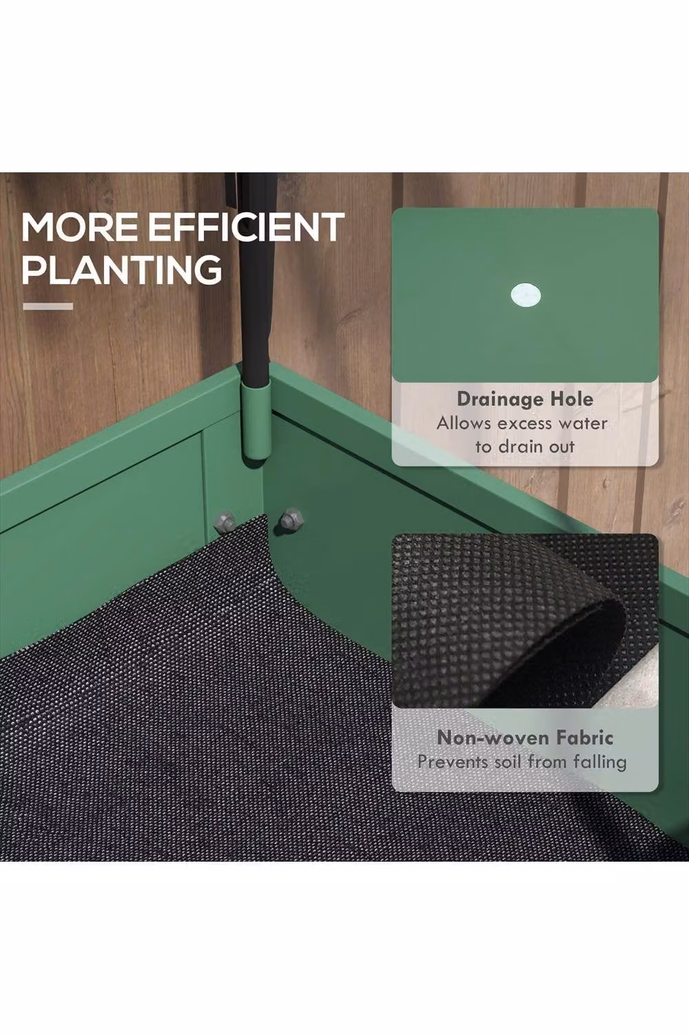 ERGOVEXA Raised Planter with Greenhouse Cover in Green, W/D/H: 120 x 40 x 40 cm – 3
