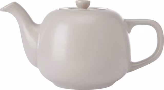 La Cafetire Classic Ceramic Teapot, Latte, 600ml, Beige and Yellow