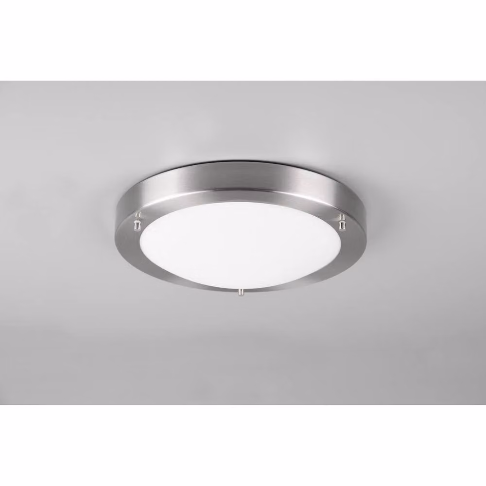 Netlighting Condus Modern Round Bathroom Ceiling Light in Grey Matt Nickel IP44 – 3