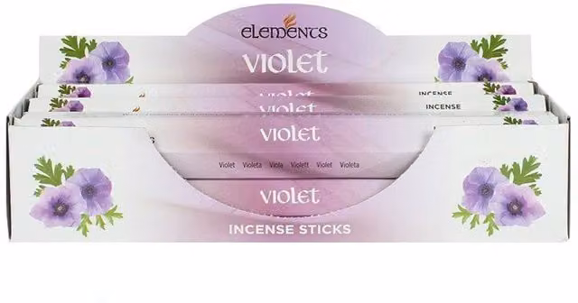 Elements Violet Floral Incense Sticks, Set of 6 Packets, Purple