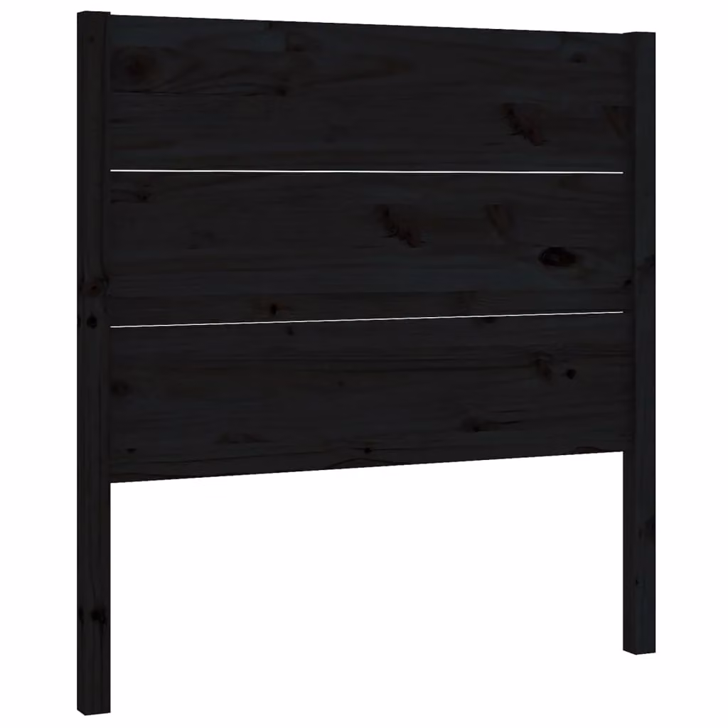 Berkfield Home Black Rustic Solid Pine Wood Headboard, W/D/H: 96 x 4 x 100 cm – 2
