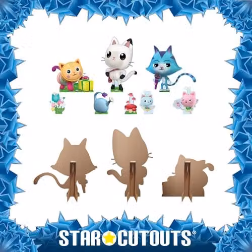 Star Cutouts SC4564 Gabby’s Dollhouse Pandy Paws, CatRat & Pillow Cat Multi Pack Multicolour Party Decorations Height: 56 cm – 3