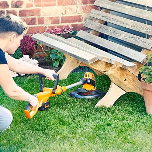 LawnMaster MX 24V 25cm Cordless Grass Trimmer and Edger with Rechargeable Battery and Cutting Line, Orange – 5