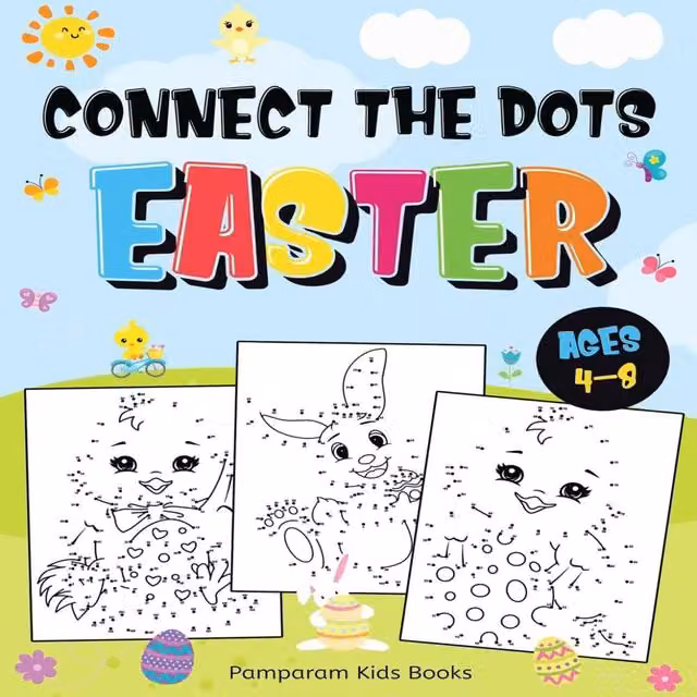 Pamparam Kids Books Connect the Dots Easter Multicolour Dot to Dot Activity Book for Children