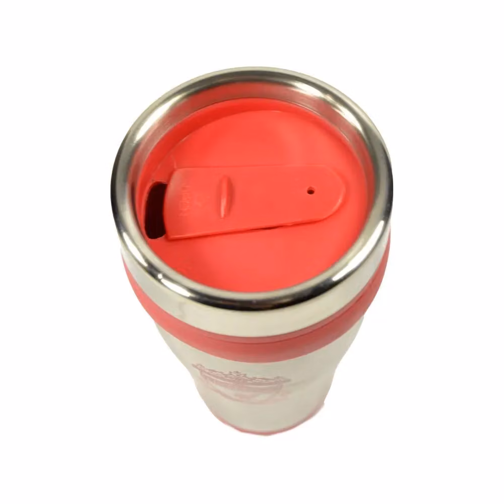 Liverpool FC Executive Metallic Stainless Steel Travel Mug with Lid, Silver and Red, 450 ml – 2