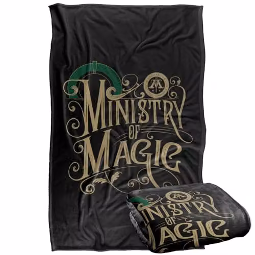 Warner Bros. Harry Potter Ministry of Magic Super Soft Silky Touch Fleece Throw Blanket, Multicolour, W: 91.44 cm x D: 147 cm – 1