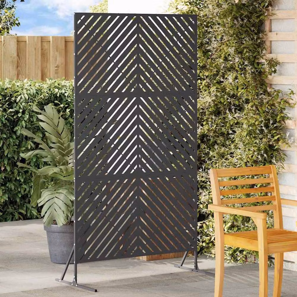 Berkfield Home Durable Black Steel Rectangular Fence Panel – 2
