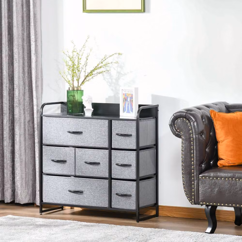 ERGOVEXA Grey Chest of Drawers with 7 Foldable Drawers and Modern Clothes Storage Unit – 4