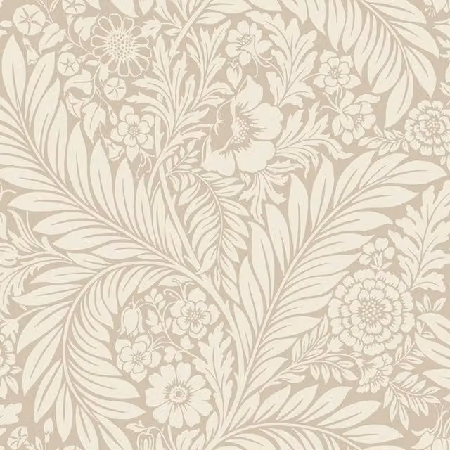 Belgravia Florence Leaf Botanical Floral Wallpaper in Beige and Sand