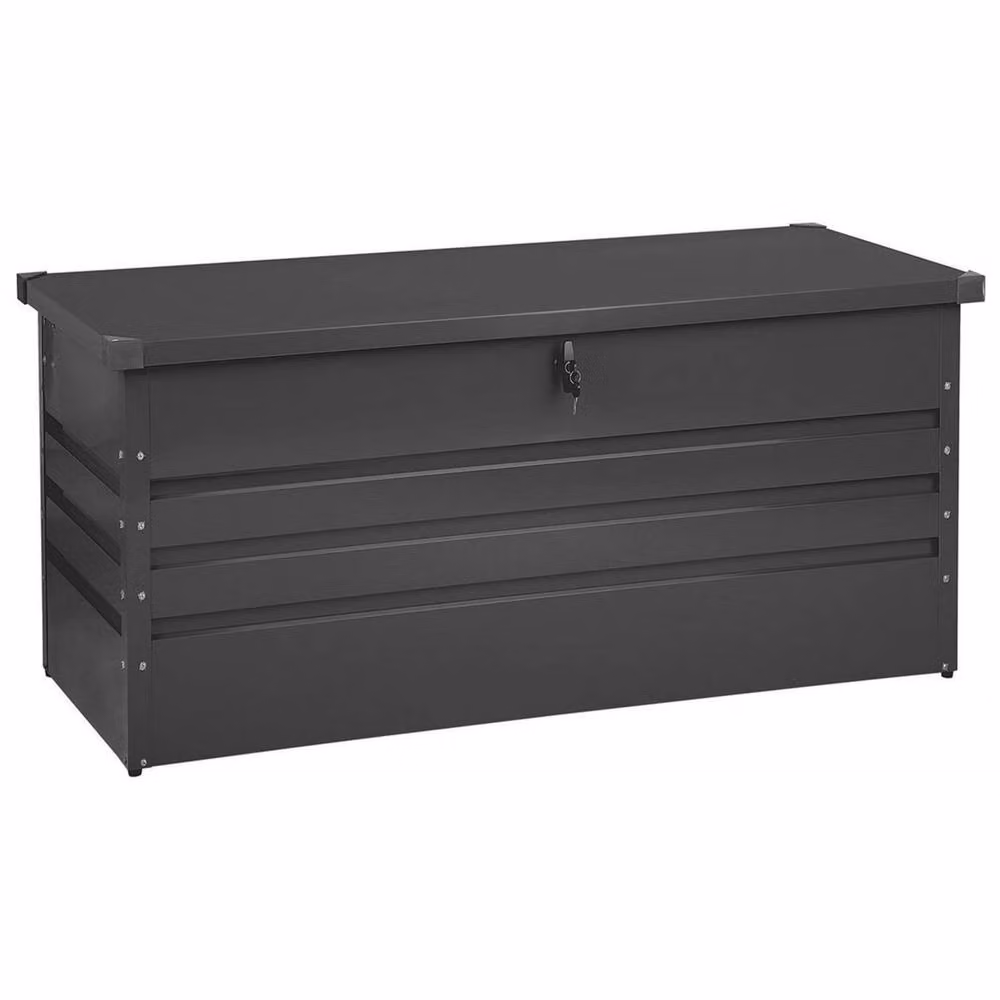 Wyld and Coco 400L Lockable Outdoor Storage Box in Grey Galvanised Steel – 2