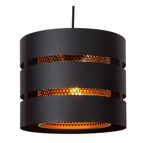 Lucide Rosas Black Metal Pendant Light, Height Adjustable, 3 x E27 – 3