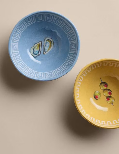 M&S Set of 2 Blue Coastal Picnic Melamine Dip Bowls