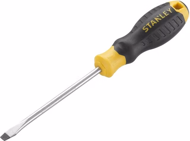 Stanley Cushion Grip Flared Tip Screwdriver, Multicolour/Yellow – 1